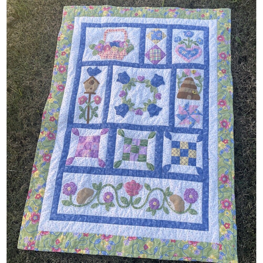 Amy’s Sampler Original Brandywine Design Quilt Multicolor 41” Tall Cottage Core